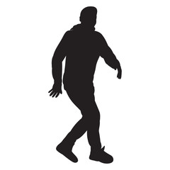 black silhouette man dancing
