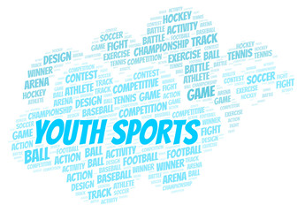 Obraz premium Youth Sportsv word cloud.
