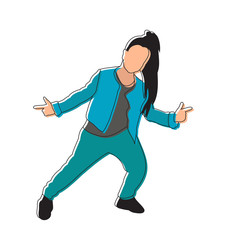  girl dancing, contour
