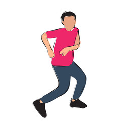 white background guy dancing
