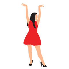 Obraz na płótnie Canvas vector, on a white background, in a flat style a girl is dancing