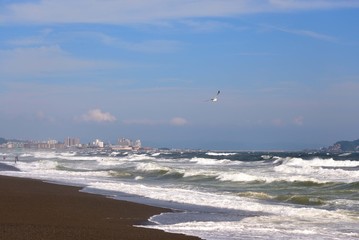 辻堂海岸から眺める江の島