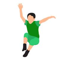 flat style boy jumping, child