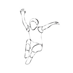 sketch, the guy jumps