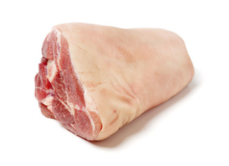 raw pork (leg) isolated on white background