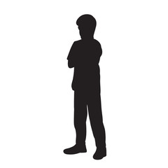 black silhouette of a child, boy