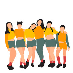 Fototapeta premium white background girls are embracing