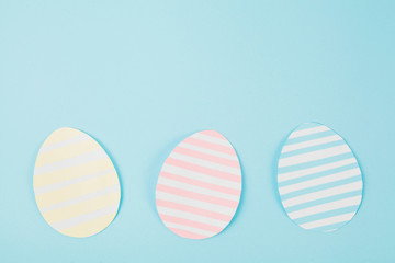 Fototapeta na wymiar Happy Easter Background With Rabbit And Eggs