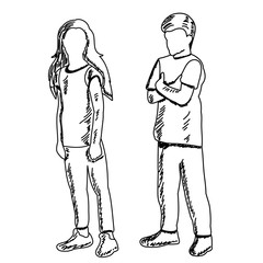 sketch, children communicate