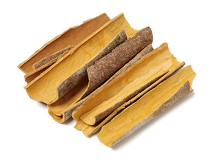 Cinnamon on white background 