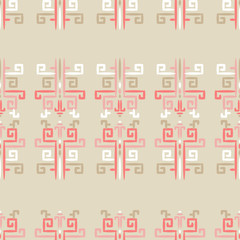 Naklejka premium Ethnic boho seamless pattern. Chinese, Asian pattern. Patchwork texture. Weaving. Traditional ornament. Tribal pattern. Folk motif. Can be used for wallpaper, textile, invitation card, wrapping, web p