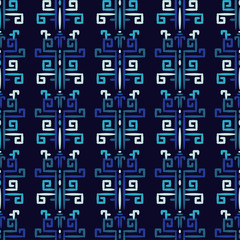 Ethnic boho seamless pattern. Chinese, Asian pattern. Patchwork texture. Weaving. Traditional ornament. Tribal pattern. Folk motif. Can be used for wallpaper, textile, invitation card, wrapping, web p
