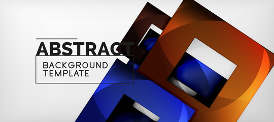 Background with color squares composition, modern geometric abstraction design for poster, cover, branding or banner