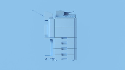 Pale Blue Office Large Printer 3d illustration 3d render
