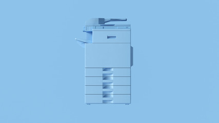 Pale Blue Office Large Printer 3d illustration 3d render