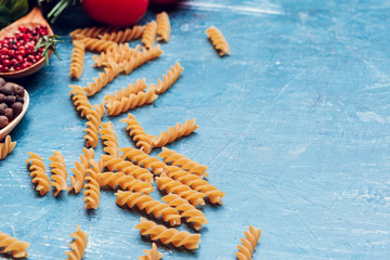 Naklejka premium Various pasta. Cooking concept. Top view