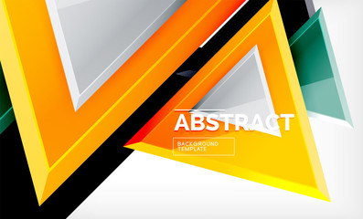 Triangular low poly background design, multicolored triangles