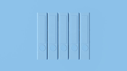 Pale Blue Office Ring Binders 3d illustration 3d render