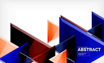 Flying triangles compostion geometric background