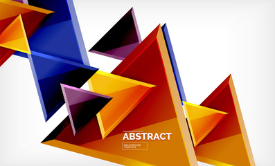 Flying triangles compostion geometric background
