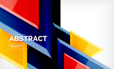 Flying triangles compostion geometric background