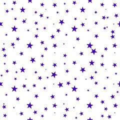 Stars seamless pattern blue white background, vector