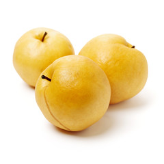 Pears on white background