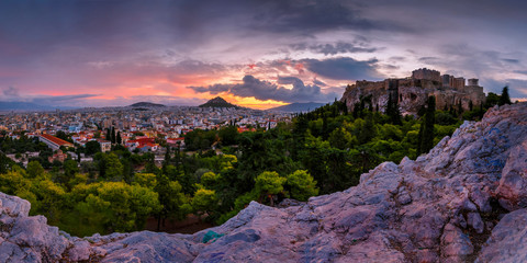 Naklejka premium Acropolis and panoramic view of the city of Athens, Greece. 