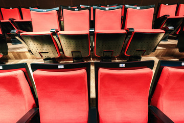 The bright and spacious interior structure of the theatre lobby