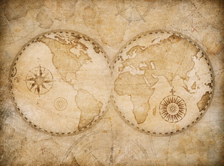 Old world map illustration based on image furnished by NASA