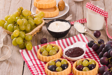 Grape tarts.