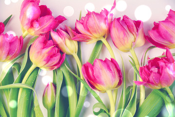 Frühling Grußkarte - Frühlingsblumen Blumenstrauß Tulpen