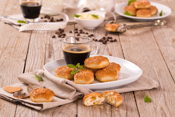 Puff pastries with custrad cream.