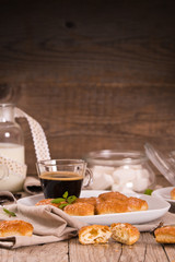 Puff pastries with custrad cream.