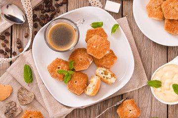 Puff pastries with custrad cream.