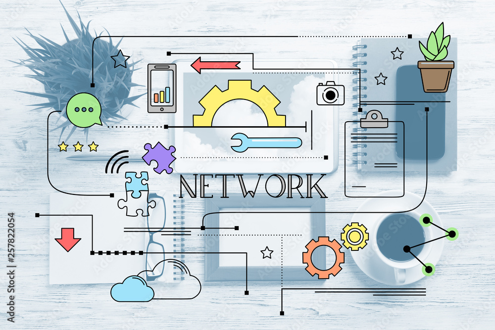 Poster networking and social connection concepts.