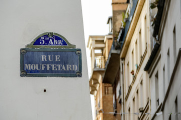 Frenc street sign, Photo image a Beautiful panoramic view of Paris Metropolitan City