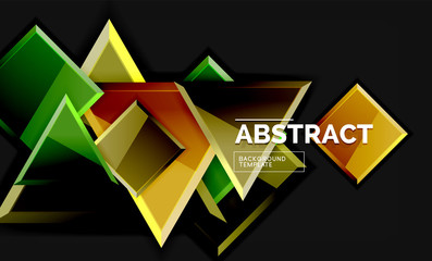 Glossy squares and triangles geometric backgrounds