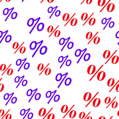 Hot sales Percent and discount concept. Seamless vector EPS 10 pattern