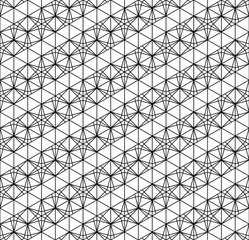Seamless traditional Japanese geometric ornament .Black and white.