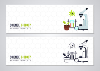 Science biology banner template design. Concept vector illustration