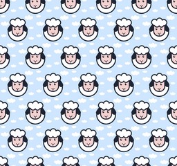 Lamb seamless vector pattern
