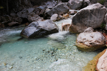 Naklejka na ściany i meble River and Springs in Pozar Thermal Baths Aridaia Greece