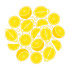 Circle of lemon slices.