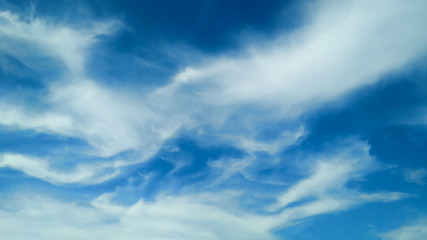 Softness of the blue sky with clouds for the background, Blue sky with white clouds.