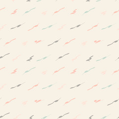 Vector  seamless abstract background with small pastel colored elements, freehand doodles pattern.