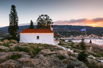 Saint Athanassios church in Chora of Poros island, Greece. 