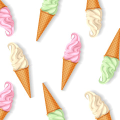Vector background with colorful ice cream. 