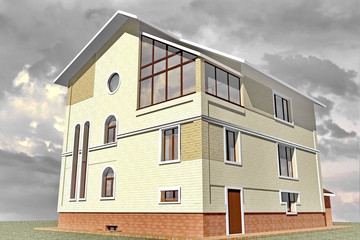 Dwelling House 3D Rendering