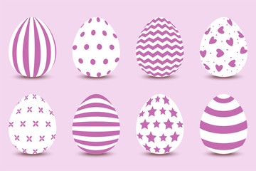 Vector cartoon set of Easter painted eggs.